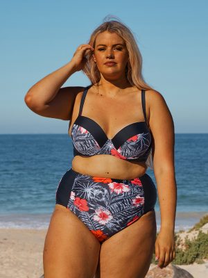 Plus Size Floral Patchwork Bikini Set