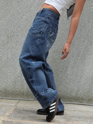 Mid Waist Distressed Jeans
