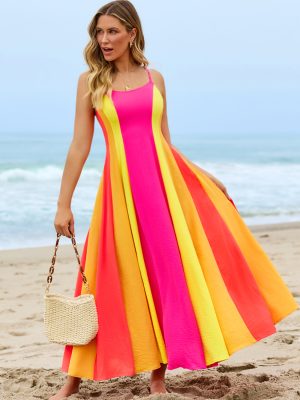Color Block Midi Dress
