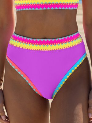Color Contrast Scallop Bikini Bottoms